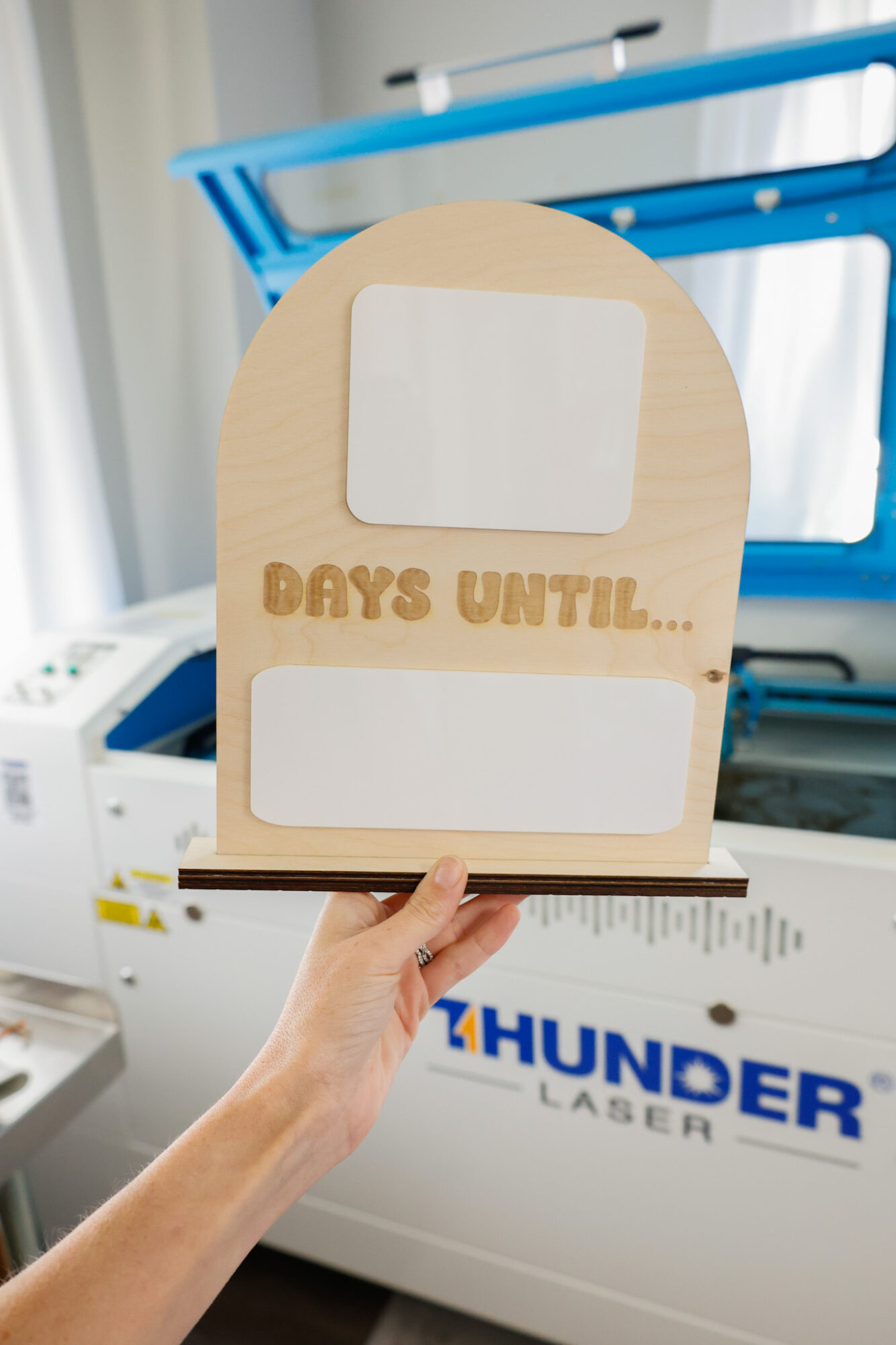 finished laser cut files countdown sign
