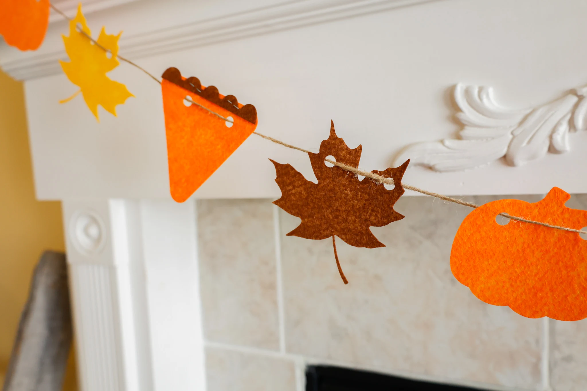 laser cut felt fall banner project finished